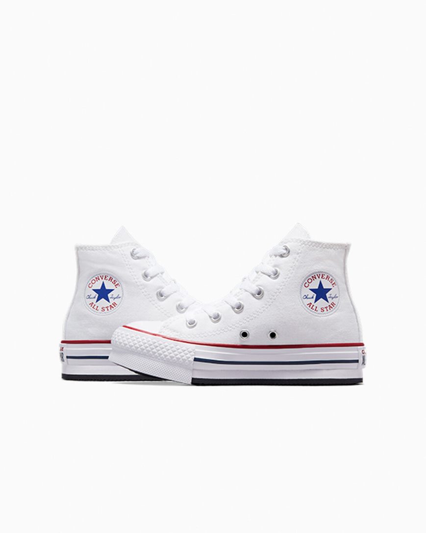 Dívčí Boty Na Platformy Converse Chuck Taylor All Star Lift Vysoké Bílé Tmavě Červené Tmavě Blankyt | CZ ZWPV60